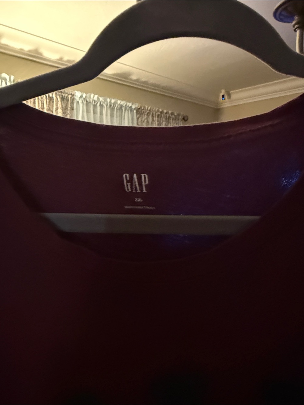 GAP Women's Long Sleeve Crewneck Tee in Plum